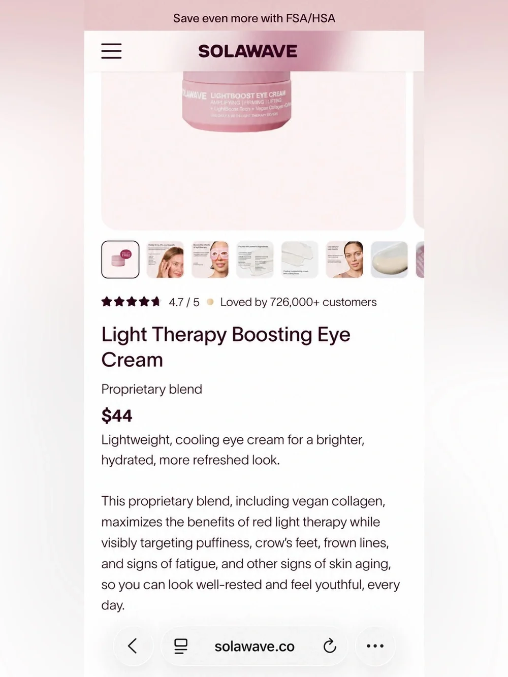 Solawave Lightboost Eye Cream - BRAND NEW! beauty face skincare moisturizer eyes